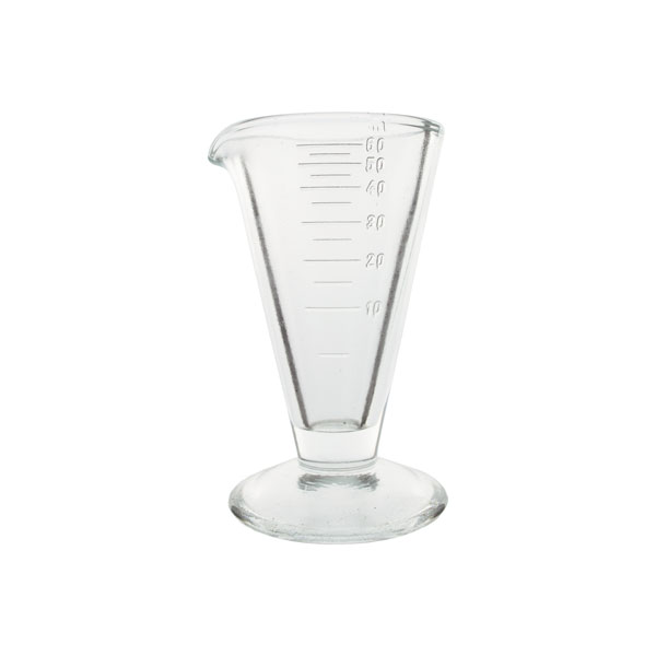 MESSZYLINDER, KONISCH, GRADUIERT, DICKES GLAS