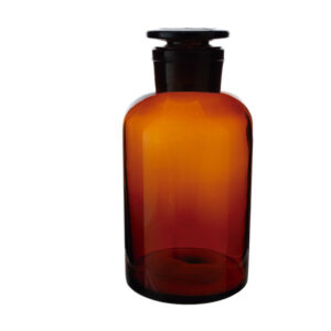 WEITHALSFLASCHE, BRAUNGLAS, MIT GLAS-NORMSCHLIFFSTOPFEN