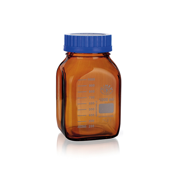 GEWINDEFLASCHE, GRADUIERT, ISO, GL80, BRAUNGLAS